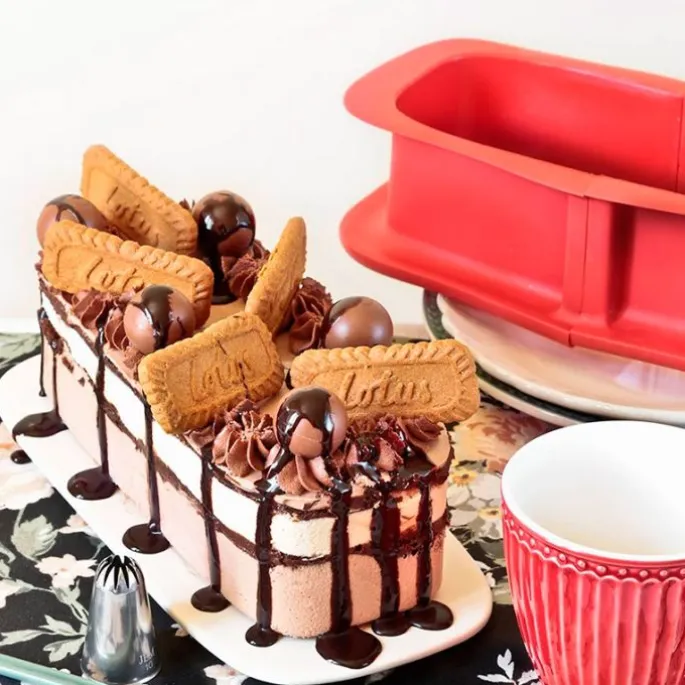 Molde rectangular desmontable con plato de cerámica 23 cm - Lékué
