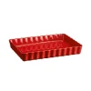Molde rectangular ondulado rojo 33 x 23 x 4,5 cm - Cerámica - Emile Henry