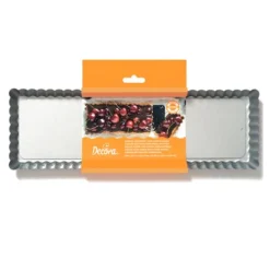Molde rectangular rizado para quiche con base extraíble 35 cm - Decora