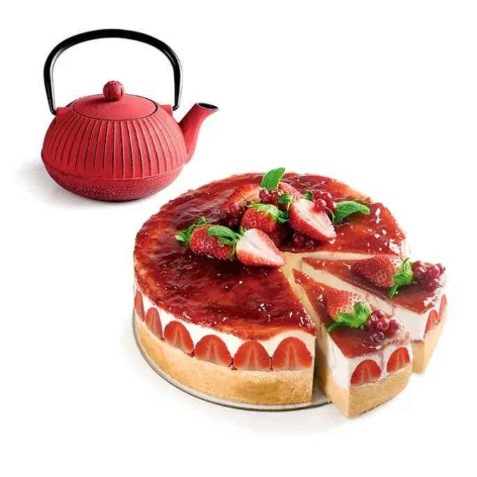 Molde redondo desmontable con pinza y plato de cristal 23 cm - Ibili