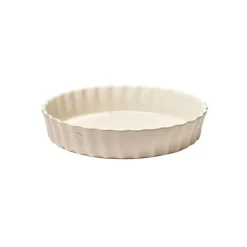 Molde redondo ondulado crema 24 x 4,5 cm - Cerámica - Emile Henry