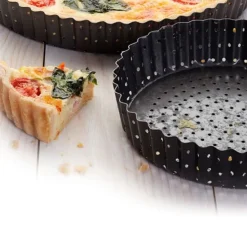 Molde redondo perforado para quiche con base extraíble Master Class 16 cm - Kitchen Craft