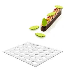 Moldes de silicona para chocolate o isomalt Chablon 72 hojas de acebo - Silikomart