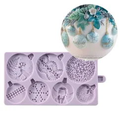 Molde silicona para fondant bolas de Navidad - Karen Davies