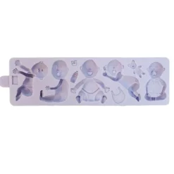Molde silicona para fondant 5 bebés - Karen Davies