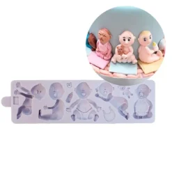 Molde silicona para fondant 5 bebés - Karen Davies
