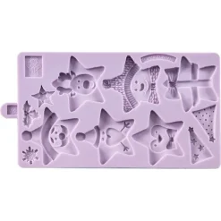 Molde silicona para fondant estrellas de Navidad - Karen Davies