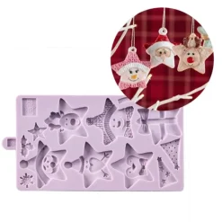 Molde silicona para fondant estrellas de Navidad - Karen Davies