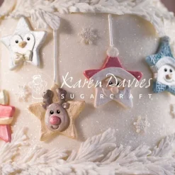 Molde silicona para fondant estrellas de Navidad - Karen Davies