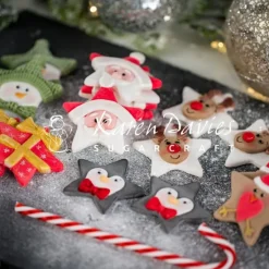Molde silicona para fondant estrellas de Navidad - Karen Davies