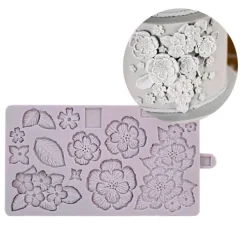 Molde silicona para fondant flores y hojas - Karen Davies