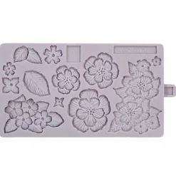 Molde silicona para fondant flores y hojas - Karen Davies