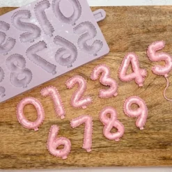 Molde silicona para fondant globos números - Karen Davies
