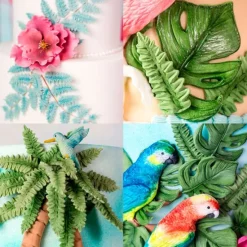 Molde silicona para fondant Hojas tropicales - Karen Davies