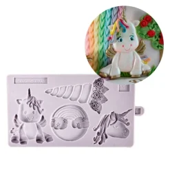 Molde silicona para fondant unicornios - Karen Davies