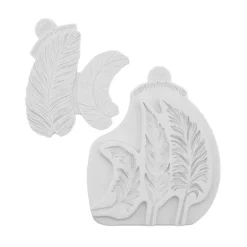 Moldes silicona para fondant plumas (2) - Katy Sue Designs