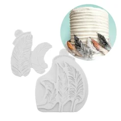 Moldes silicona para fondant plumas (2) - Katy Sue Designs