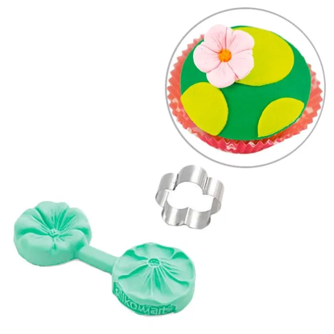 Molde y cortador para fondant flor - Silikomart