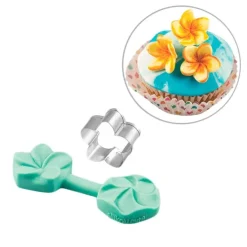 Molde y cortador para fondant flor Frangipani - Silikomart