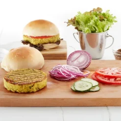 Molde y prensador Veggie Burger verde - Silicona - Lékué