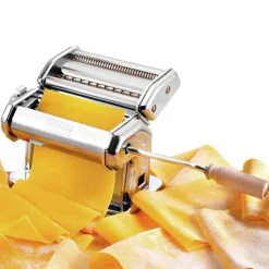 Máquina de pasta manual con mango de madera - Acero inoxidable - Imperia
