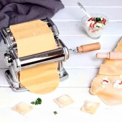 Máquina de pasta manual con mango de madera - Acero inoxidable - Imperia