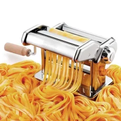 Máquina de pasta manual con mango de madera - Acero inoxidable - Imperia
