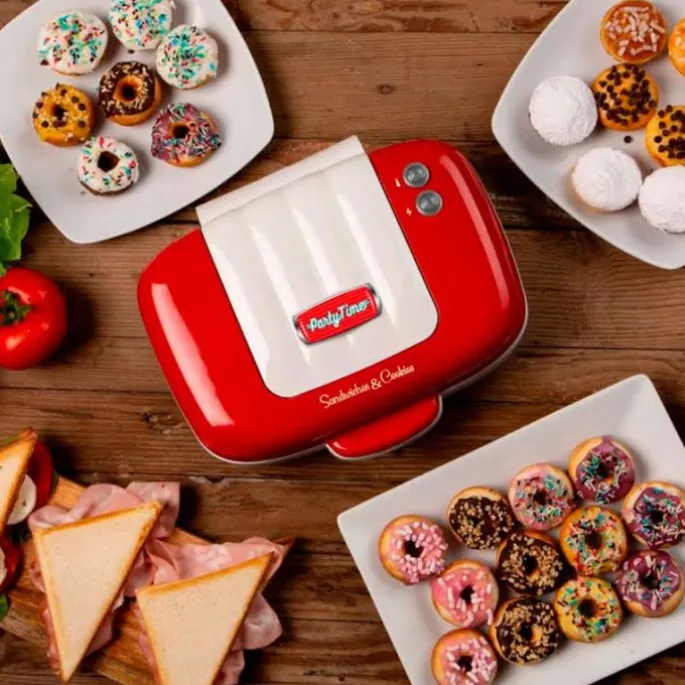 Máquina eléctrica roja donuts, cupcakes y sándwiches Party Time - Ariete