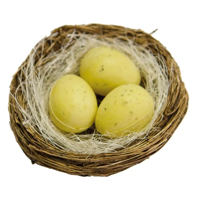 Nido con huevos de colores 6 cm