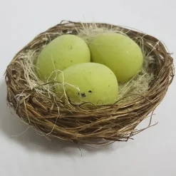 Nido con huevos de colores 6 cm