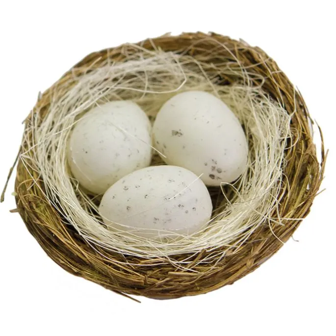 Nido con huevos de colores 6 cm