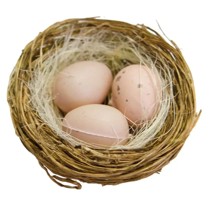 Nido con huevos de colores 6 cm