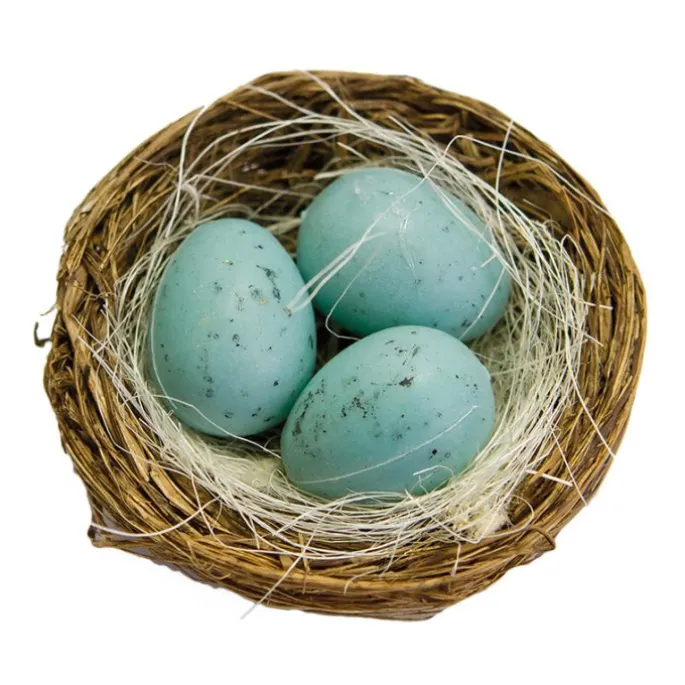 Nido con huevos de colores 6 cm
