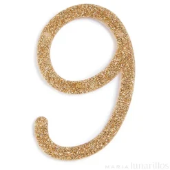 Número 9 acrílico dorado brillante - Meri Meri