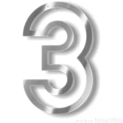 Número 3 acrílico espejo plateado - Meri Meri