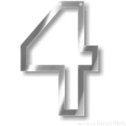 Número 4 acrílico espejo plateado - Meri Meri