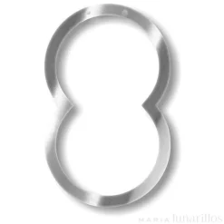 Número 8 acrílico espejo plateado - Meri Meri