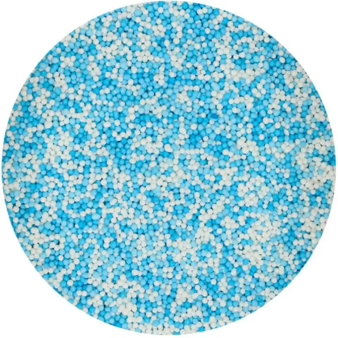 Nonpareils azules y blancos Baby Blue 80 g - Sin gluten - Funcakes