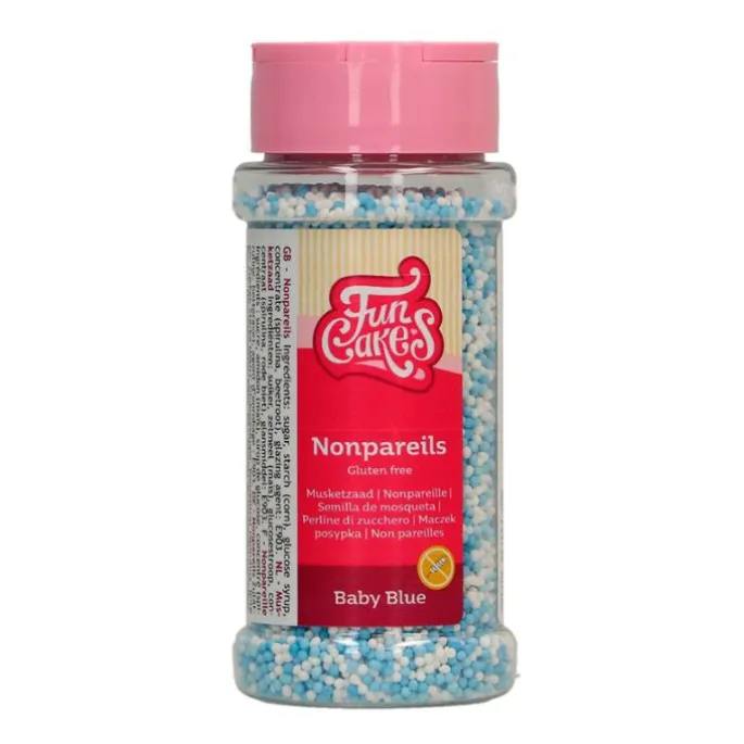 Nonpareils azules y blancos Baby Blue 80 g - Sin gluten - Funcakes