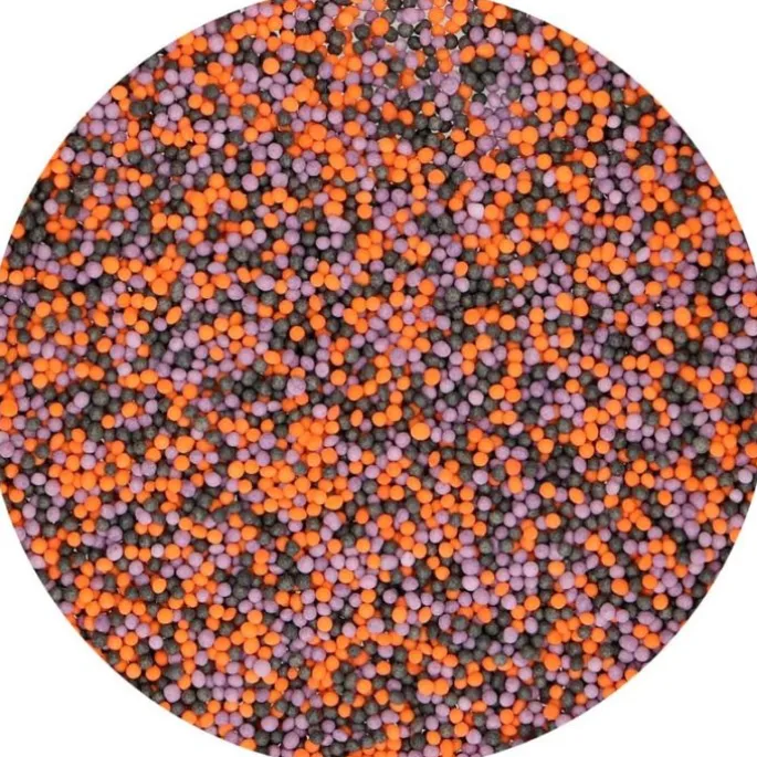 Nonpareils negros, naranjas y morados 80 g - Funcakes