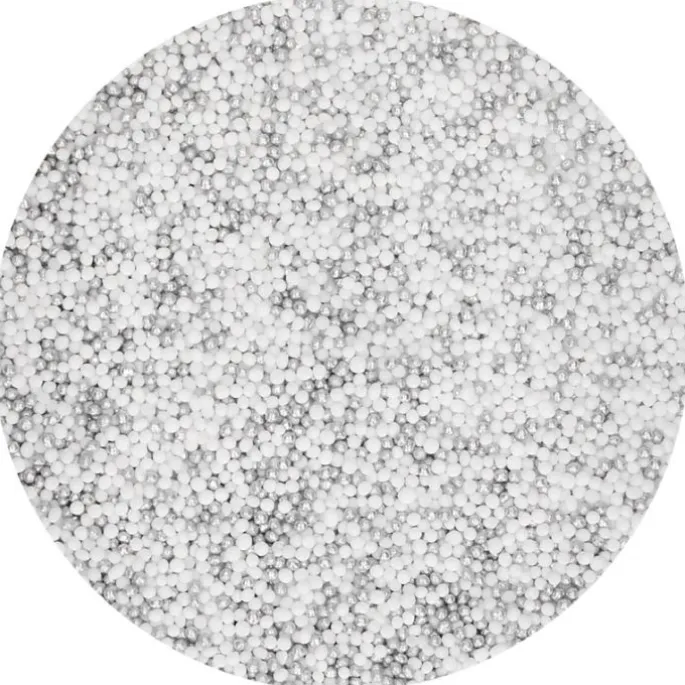 Nonpareils plata y blanco 80 g - Funcakes