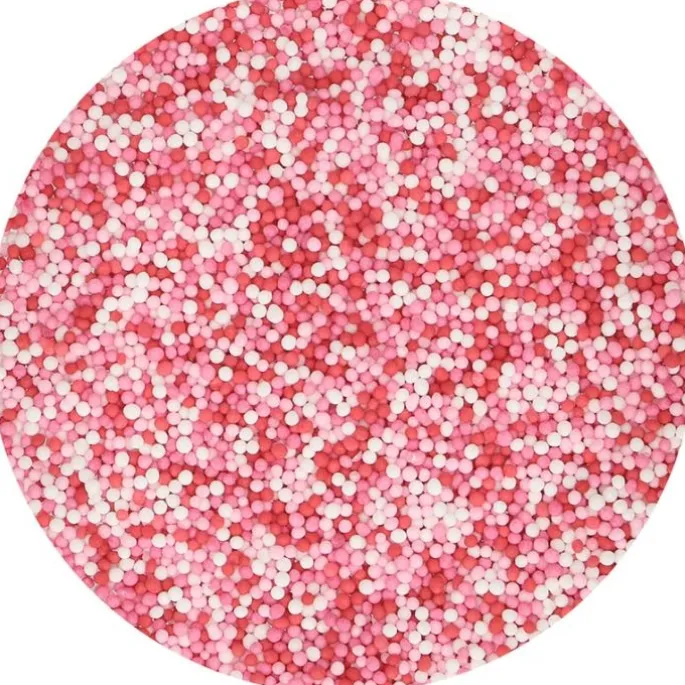 Nonpareils rojo, rosa y blanco 80 g - Funcakes