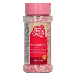 Nonpareils rosa y blanco baby pink 80 g - Sin gluten - Funcakes