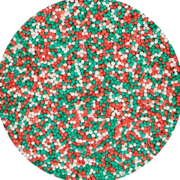 Nonpareils verdes, rojos y blancos 80 g - Funcakes