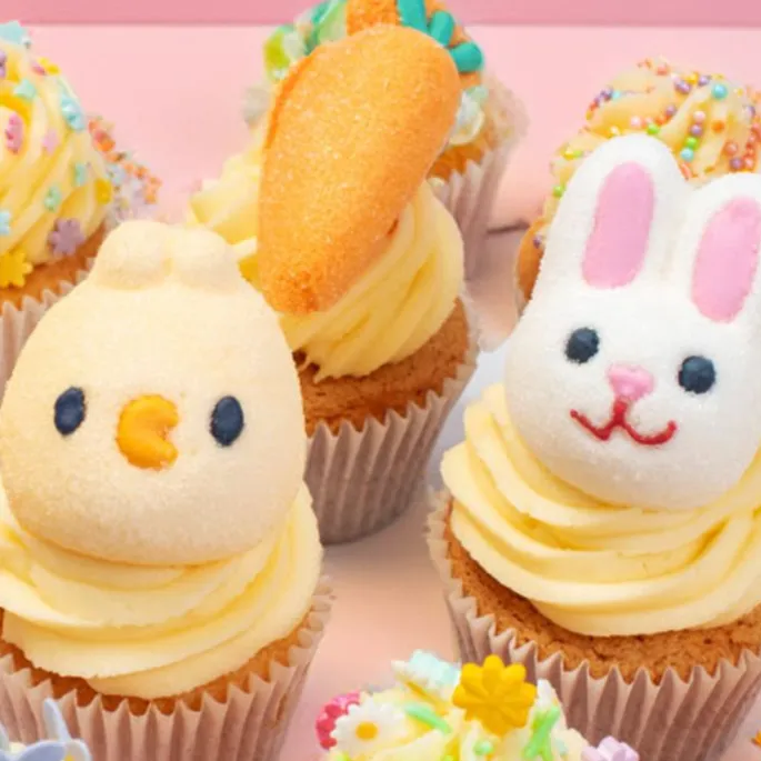 Nubes de azúcar pollito y conejo de Pascua (12) - PME