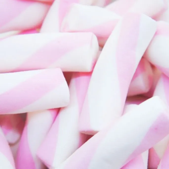 Nubes de azúcar rayas rosas y blancas (125 uds) - Sin gluten - Fini