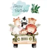 Oblea Animalitos de la selva Happy Birthday - María Lunarillos