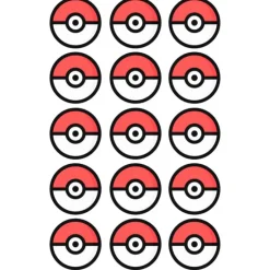 Oblea bola de Pokémon Poké Ball 5 cm (15) - María Lunarillos