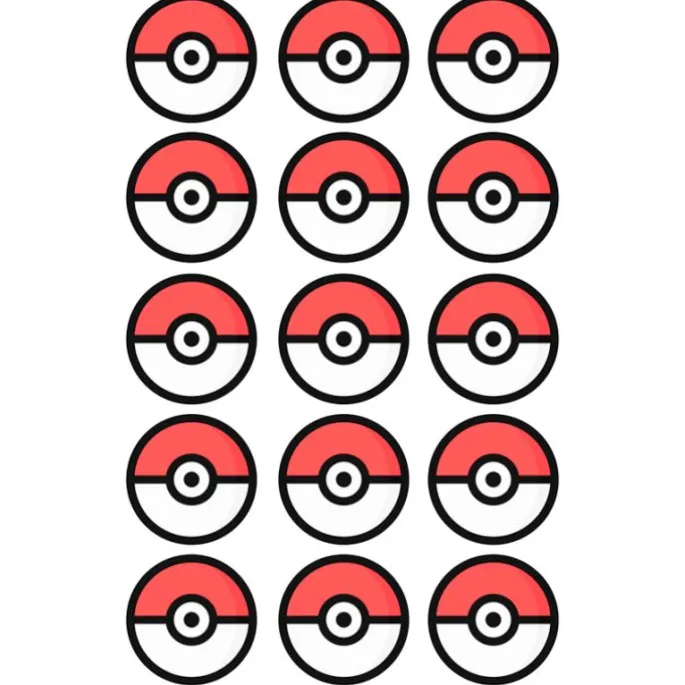 Oblea bola de Pokémon Poké Ball 5 cm (15) - María Lunarillos