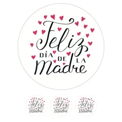 Oblea corazones Feliz día de la Madre 20 cm - María Lunarillos